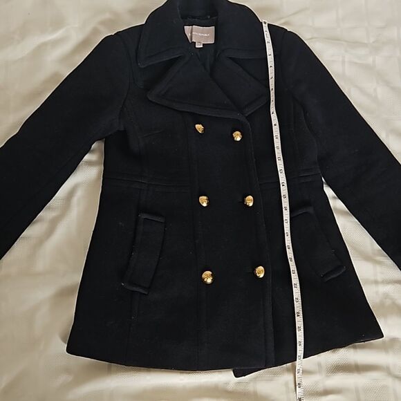 Banana Republic Women's Double Breasted Wool Coat Navy Blue Size 4 - Picture 12 of 16